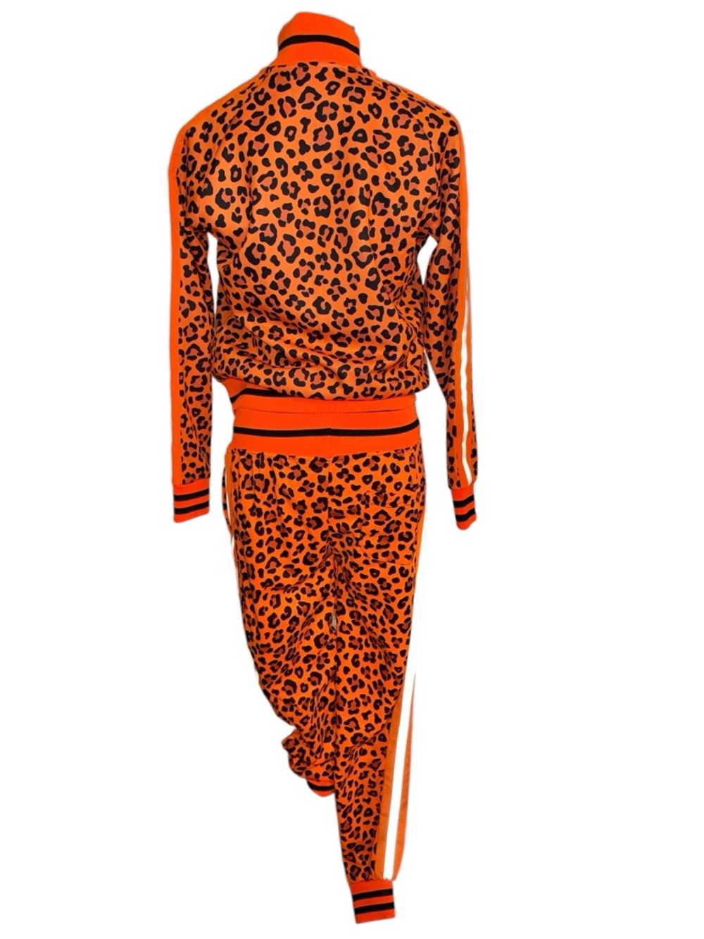 Victorious Neon Orange Leopard Print Jogger Suit, Size Small, NWOT - Picture 5 of 7